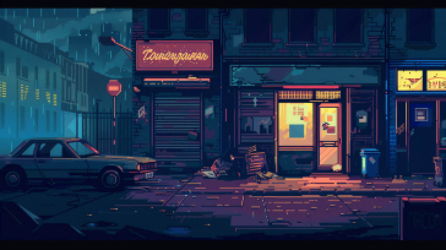 New : 27 2D pixel art backgrounds CYBERNOIR by RUSTED MUSIC STUDIO ...