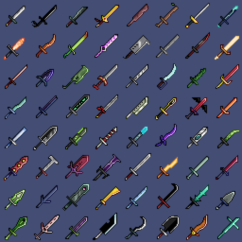 64 sword collection 32x32 prehardmode like designs by gobalman