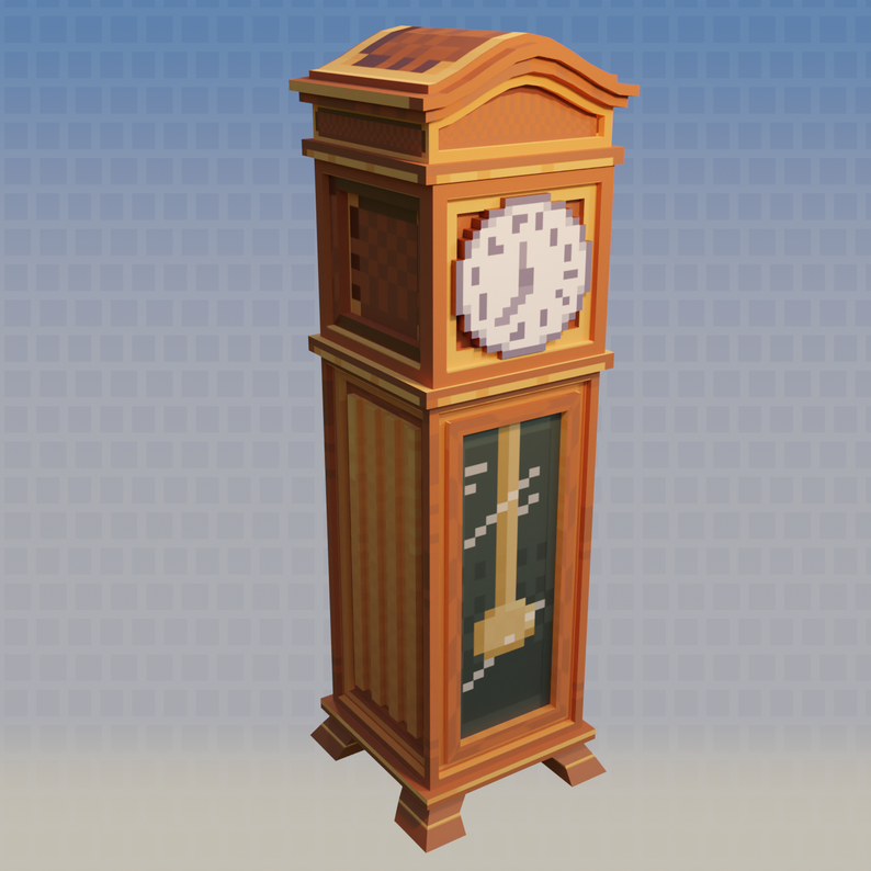 Pixel Clock Hud Low-poly pixel clock by Prildarill