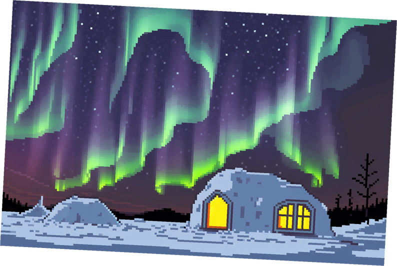 4 Beautiful Aurora Borealis Backgrounds Assets Pixelart Pixel Art