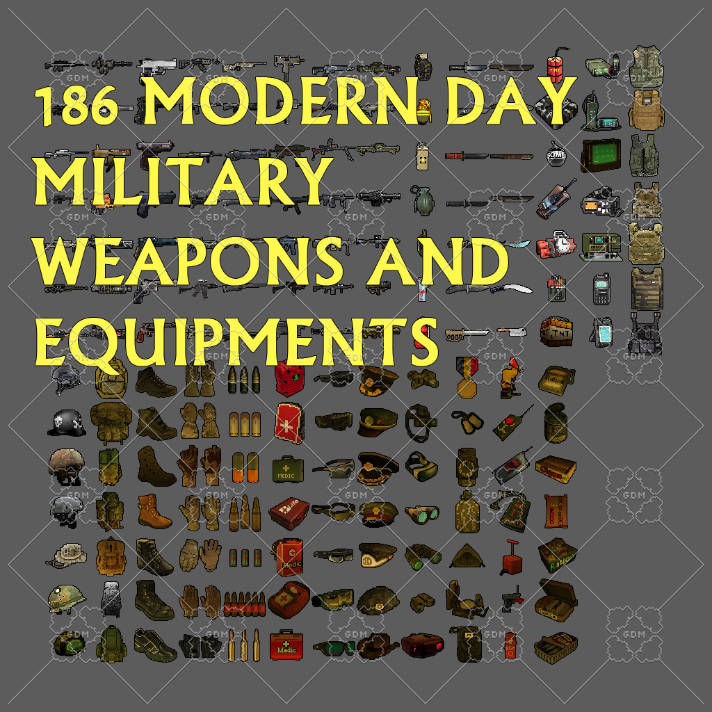 Military Weapons and Equipments icons pack by Cubenom