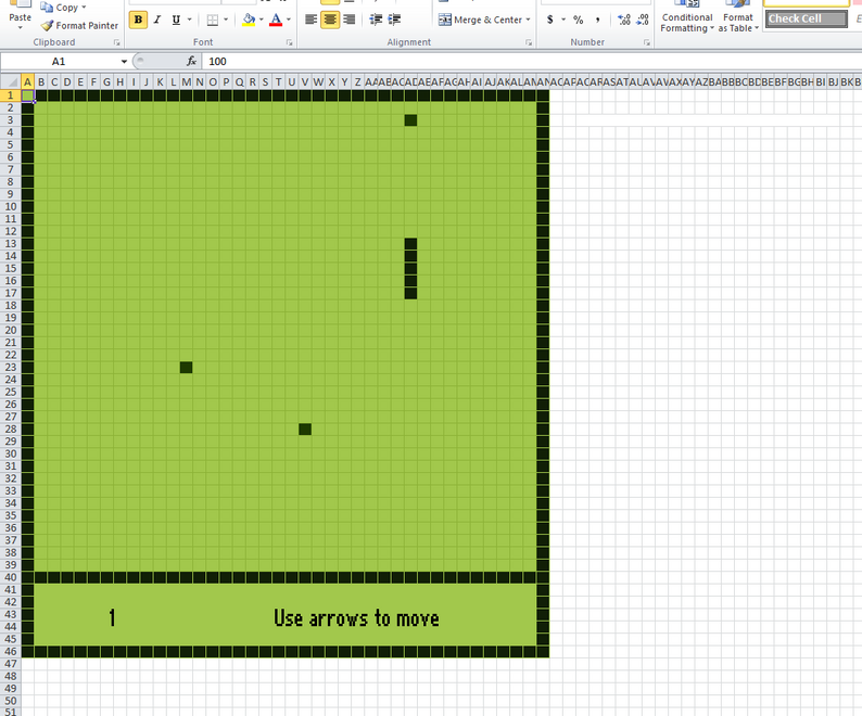 Snake Excel by ExcelGames