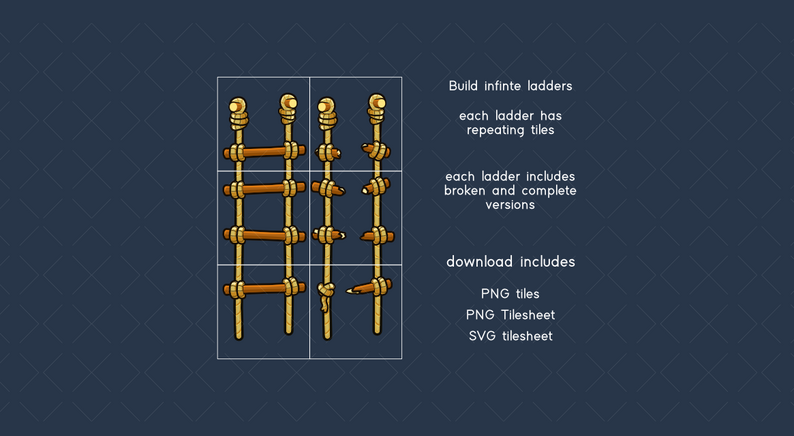 2d extensible ladders by Robert Brooks - gamedeveloperstudio.com