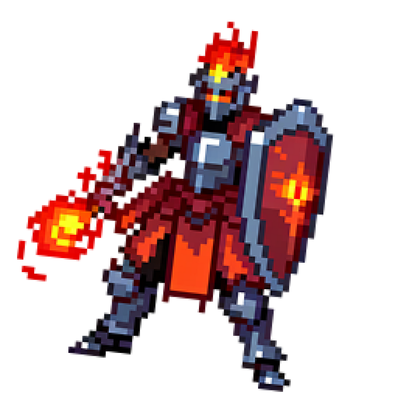 25 Fire Monsters --- Pixel Art Fire Monster Pack by PixiePirat