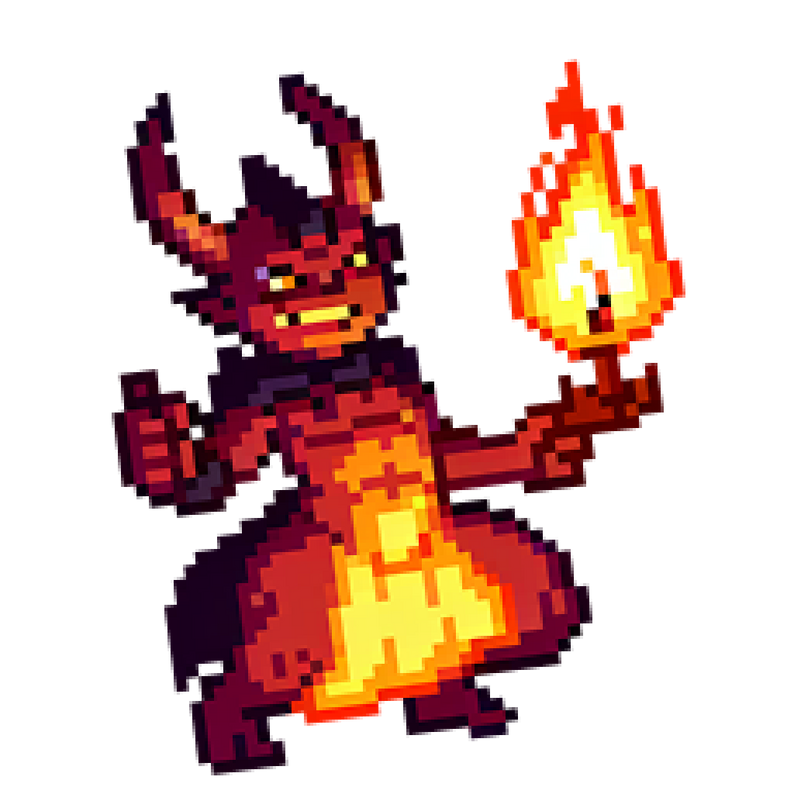 25 Fire Monsters --- Pixel Art Fire Monster Pack by PixiePirat