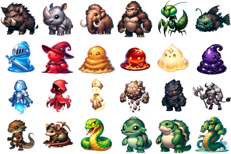 Cute monster Set #5 free version by TrulyMalicious