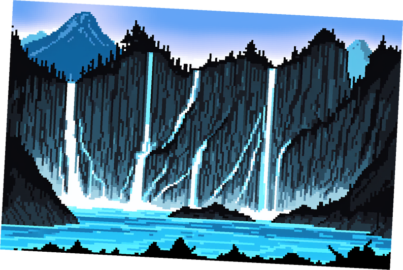 5 beautiful High Waterfall Backgrounds Assets - Pixelart / Pixel Art ...