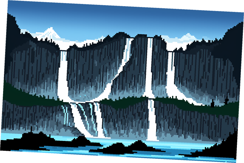 5 beautiful High Waterfall Backgrounds Assets - Pixelart / Pixel Art ...