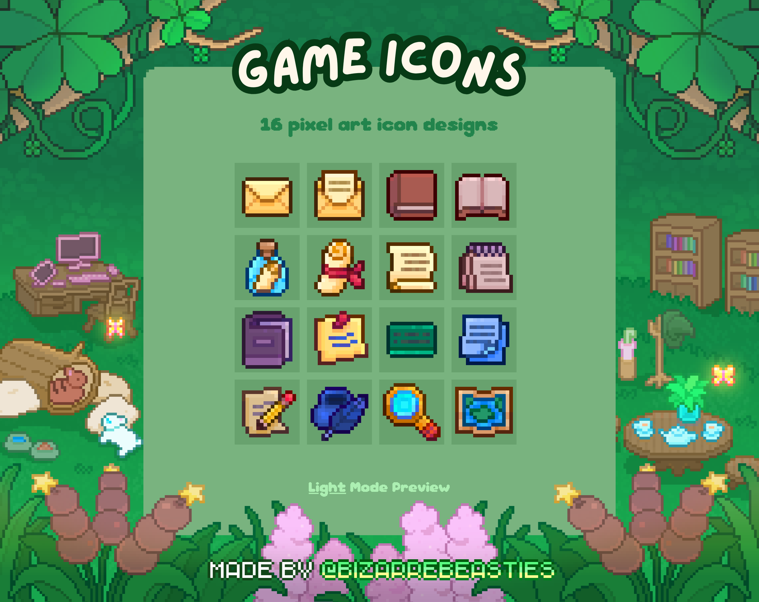 16 Pixel Art Information Icons Bundle by Bizarre Beasties