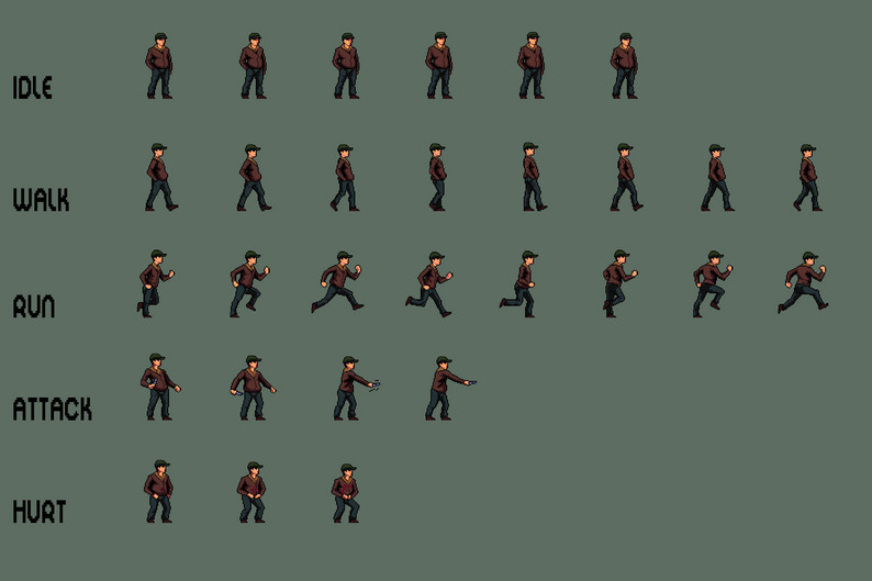 Sprite Files Bandits Pixel Art Character Pack by Free Game Assets (GUI, Sprite ...