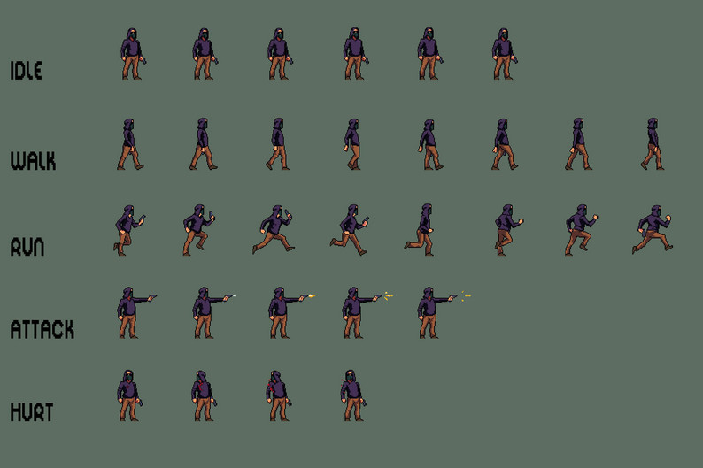 Bandits Pixel Art Character Pack by Free Game Assets (GUI, Sprite ...