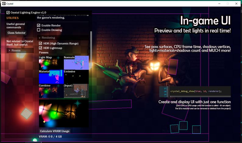 Crystal - 2D Lighting Engine by Foxy Of Jungle