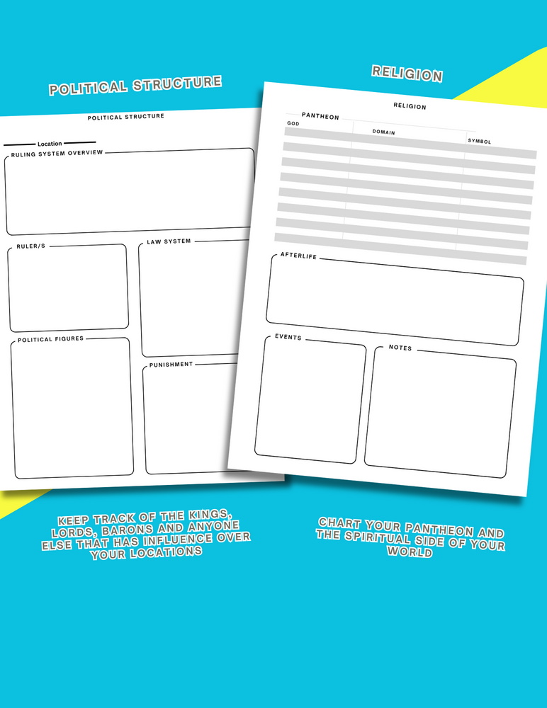 World Building Template.pdf DM Worldbuilding Bundle - 12 Unique Templates by GMsAssistant