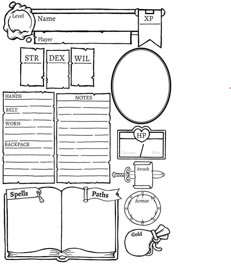 Maze Rats Alternate Character Sheet by Quantum Quill