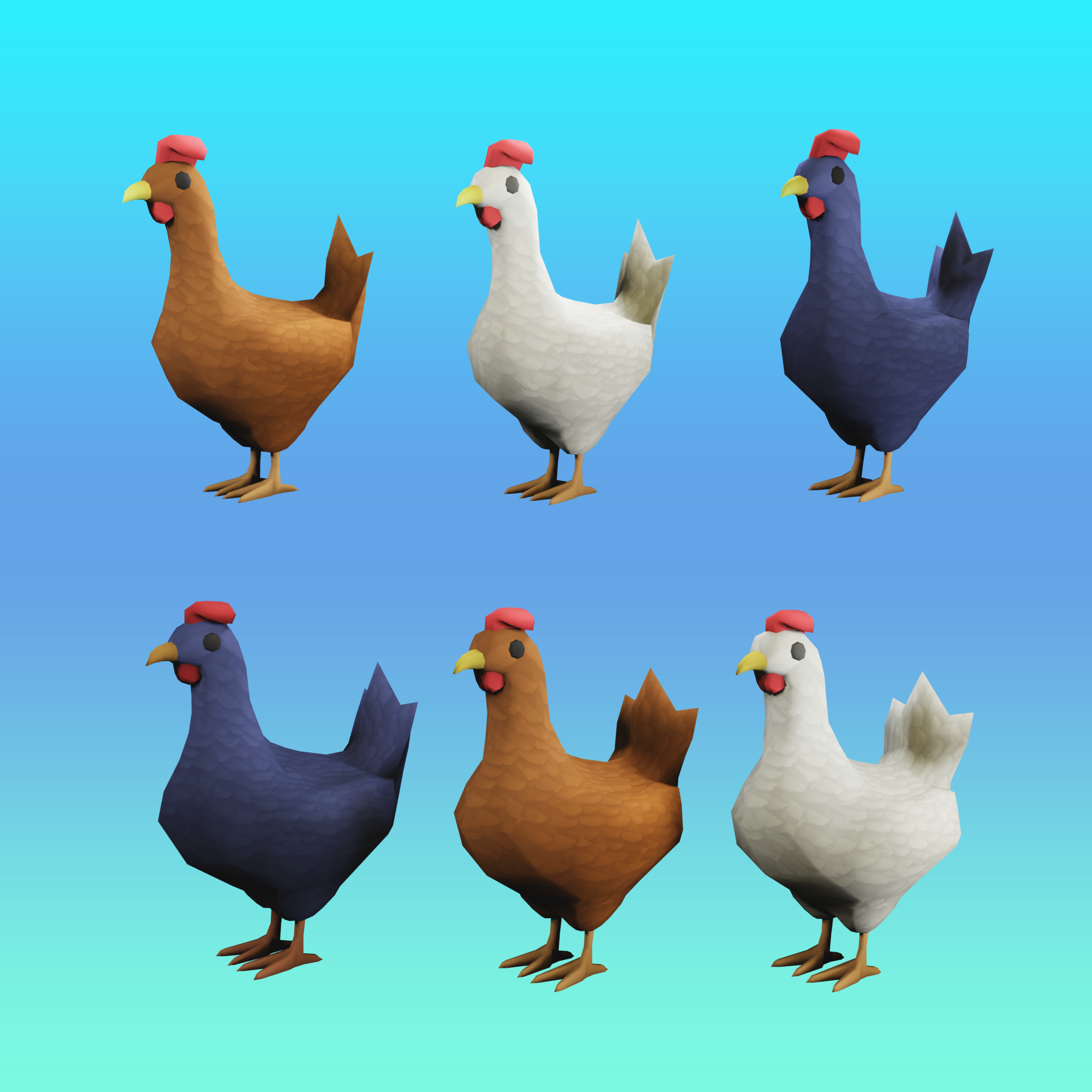 Lowpoly Chikens By LowPolyWorld For Itch io Roaring Summer Bundle Itch io