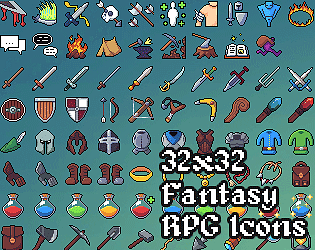 Pixel Art Journey on X: 32x32 game icons for practice. I think