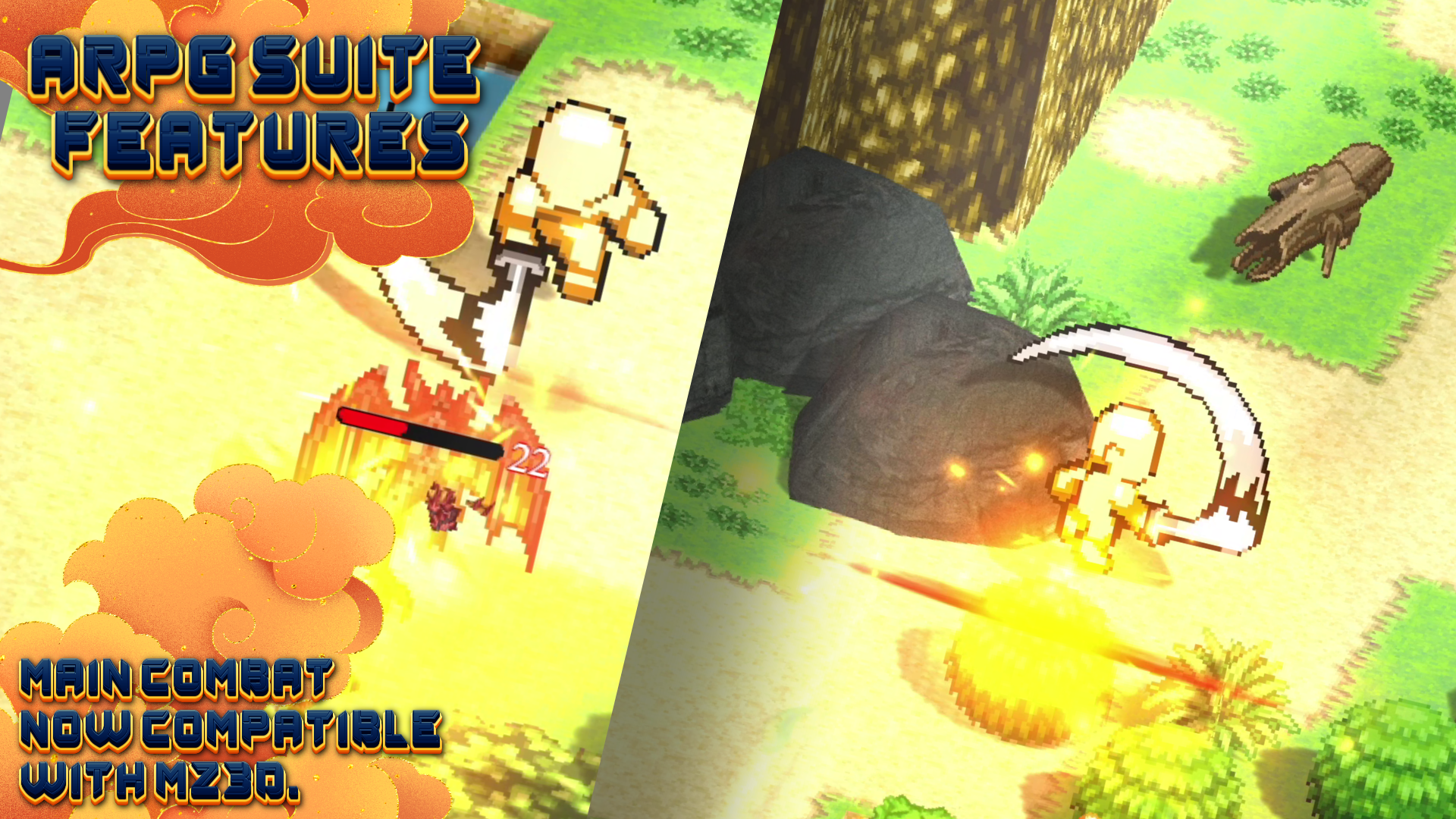 Action Battle System Plugin RPG Maker MZ by KUBATAIGA Dynamics