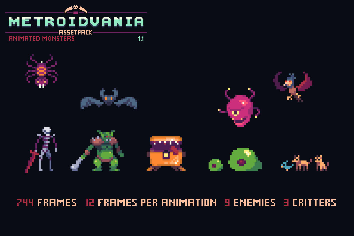 Metroidvania | Animated Monsters by Sam