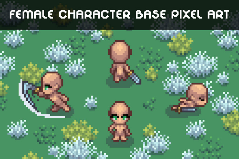 Free Base Top-Down Female Free Character by Free Game Assets (GUI ...