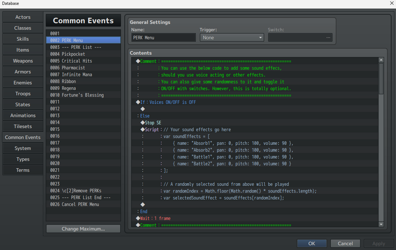 RPG Maker MV Premade Systems ― PERKs by Stuff4U
