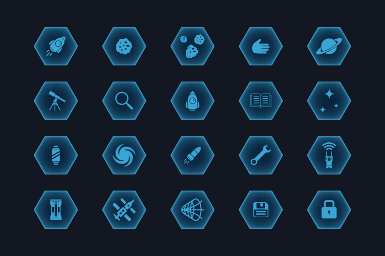 Space Game Icon Set by FlexUnit