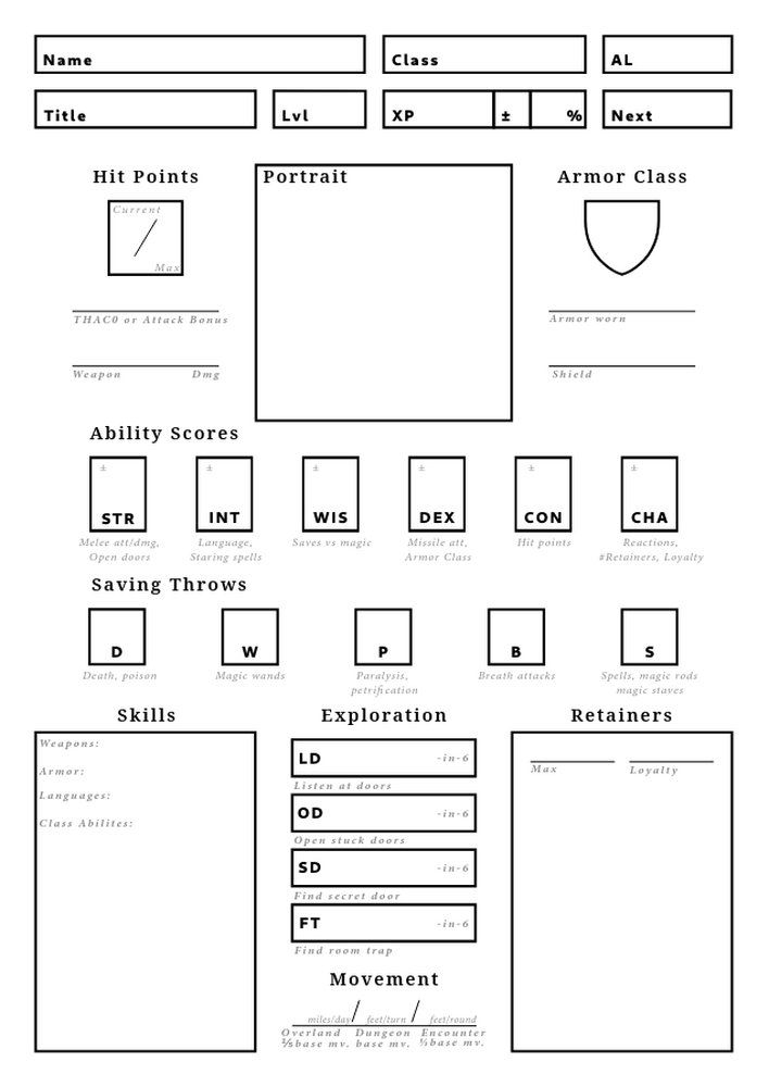 Simple Character Sheet (OSE) by jp-dixon