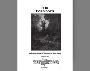 It Is Forbidden   - A story game of creating cultures 