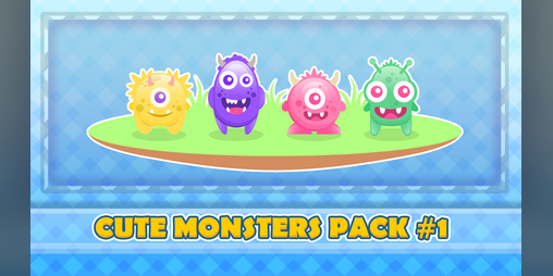 Cute characters, monsters, and game assets