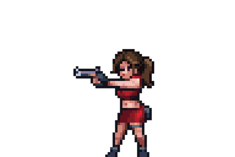 Pixel Art Female Agent Soldier - 2D Sidescroller by GandalfHardcore
