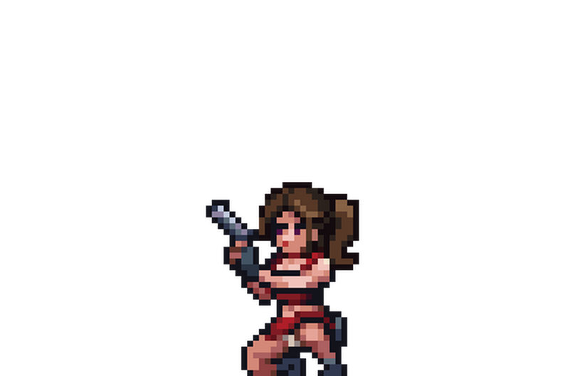 Pixel Art Female Agent Soldier - 2D Sidescroller by GandalfHardcore