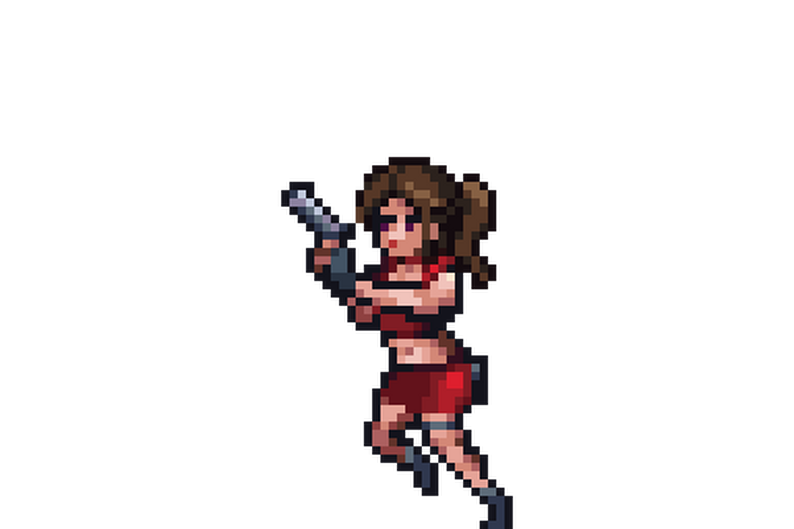 Pixel Art Female Agent Soldier - 2D Sidescroller by GandalfHardcore