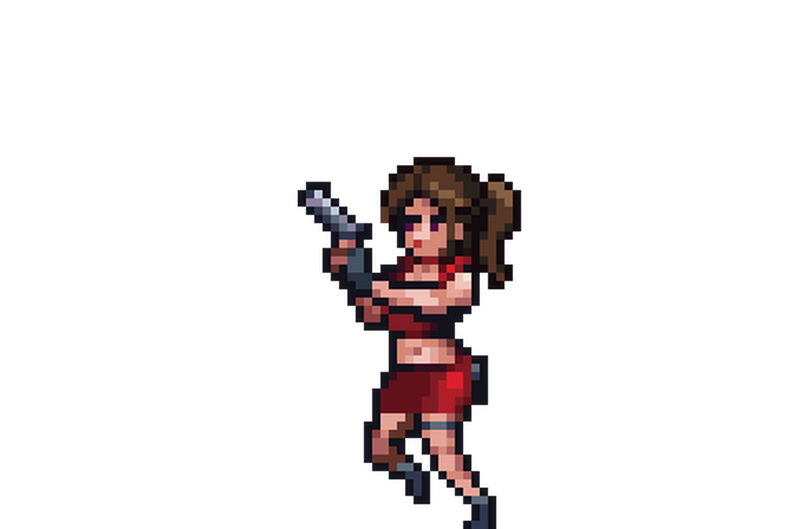Pixel Art Female Agent Soldier - 2D Sidescroller by GandalfHardcore