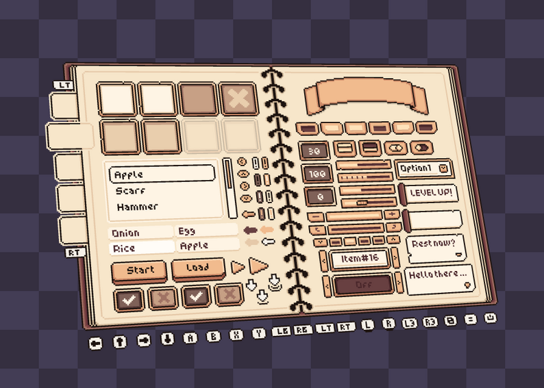 Complete UI Book Styles Pack [Aseprite, Spritesheet] by Crusenho