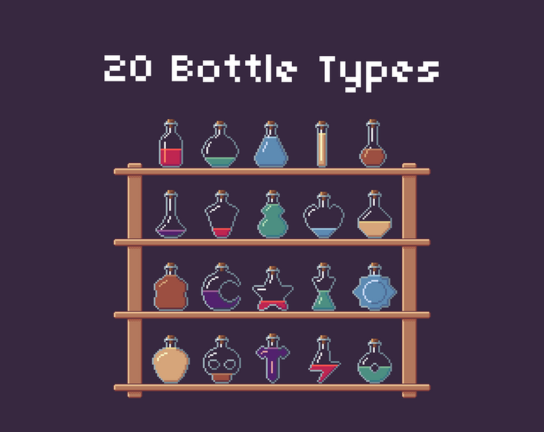 FREE Potions Assets Pack - 32x32 by MODNÍFICO