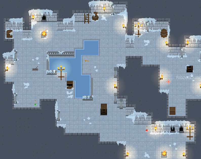 Frozen Dungeon - Pixel 16x16 Top Down Tileset by lexyshmexy