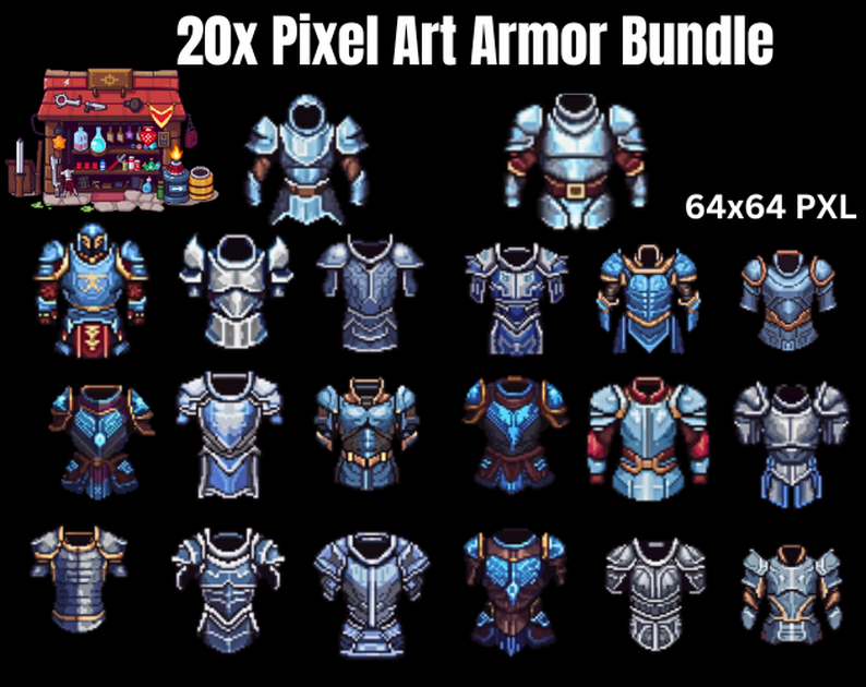 Protection Pixel Mod 20x Pixel Art Armor by PIXEL_1992