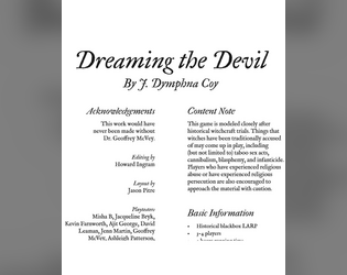 Dreaming the Devil   - Someone must be to blame. 