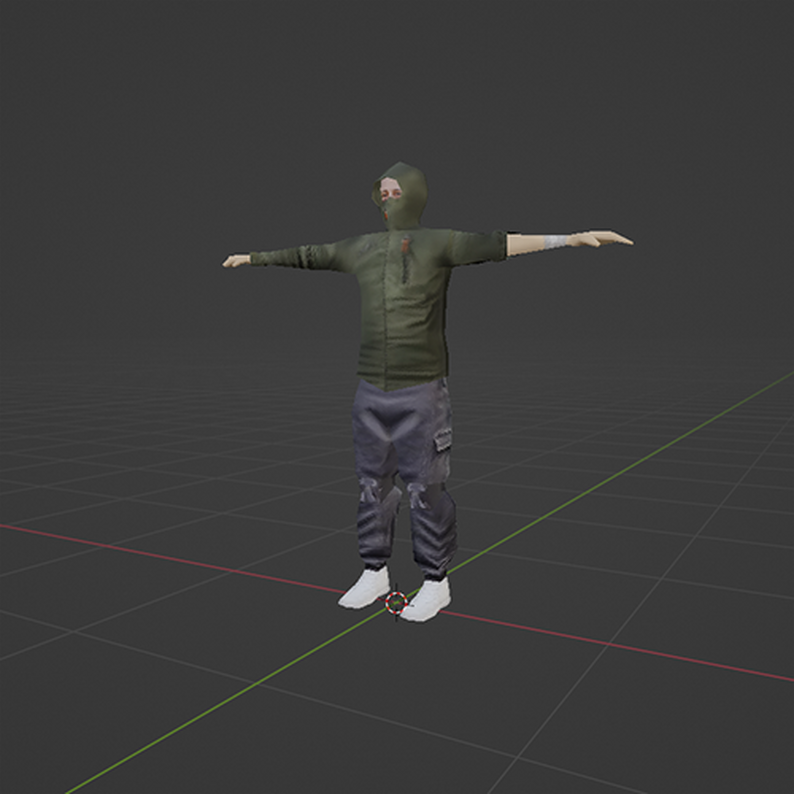 Rigged PSX - Hooded Character by RedFoxster