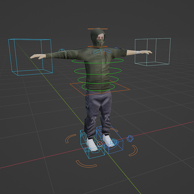 Rigged PSX - Hooded Character by RedFoxster