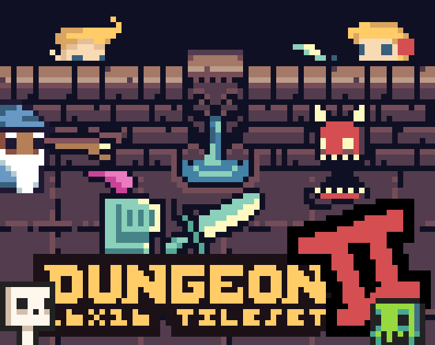 16x16 Dungeon Pixel Art Platformer by LuizMelo