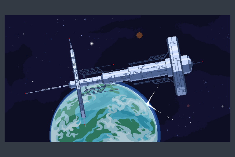 Space Station Pixel Art Backgrounds by Free Game Assets (GUI, Sprite ...