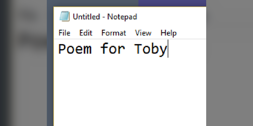 Cover image for Poem for Toby