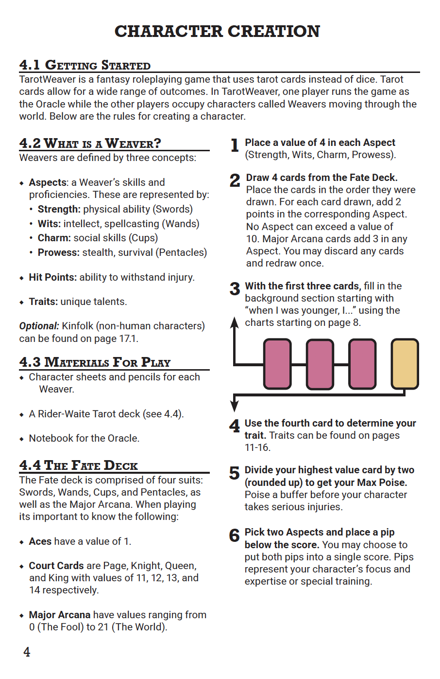 Screenshot 2 for TarotWeaver, a Tarot TTRPG