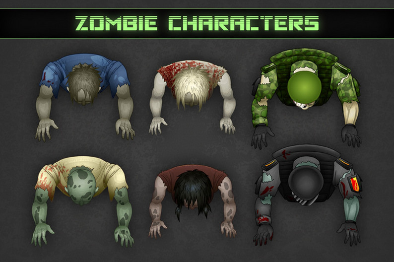 Zombie Top-Down Shooter Game Kit By Free Game Assets (GUI, Sprite ...