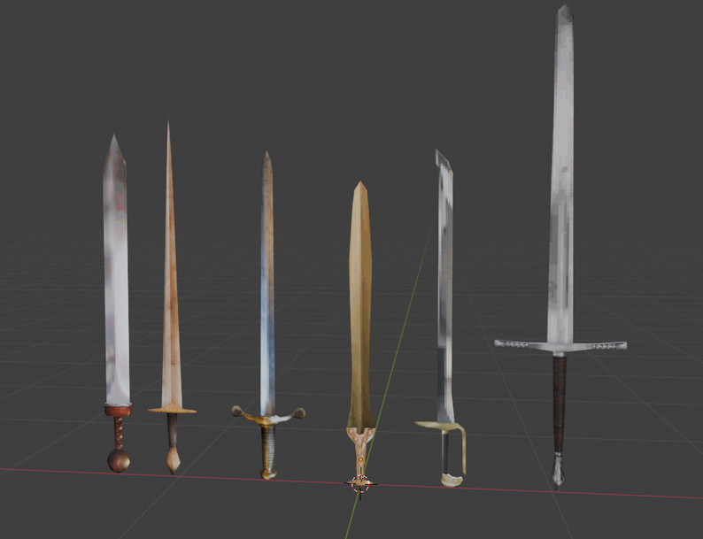 low poly sword pack by Rafabricio