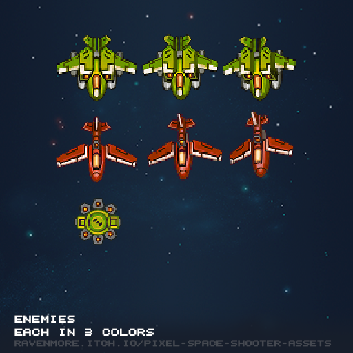 2D Pixel Art Space Shooter - Pixel Space Shooter Assets by Ravenmore
