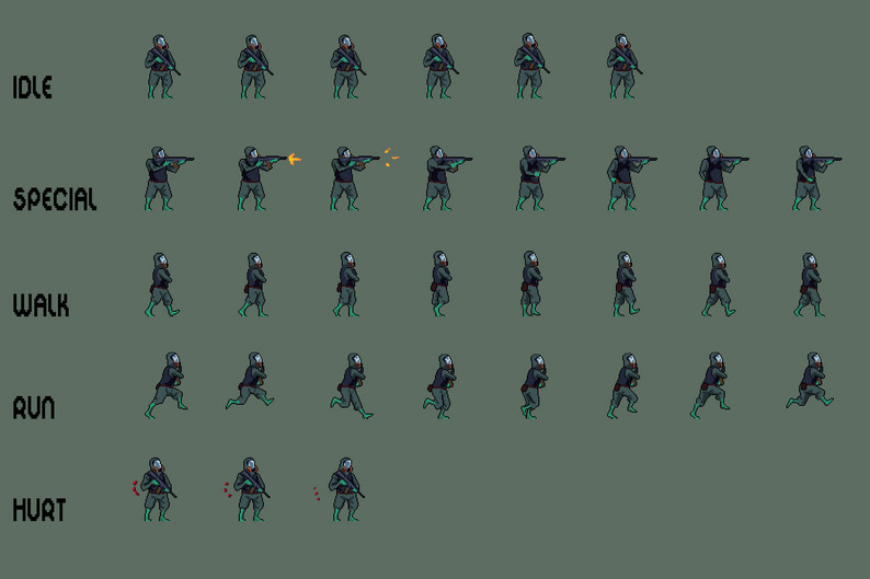 The Scientists Pixel Character Sprites by Free Game Assets (GUI, Sprite ...