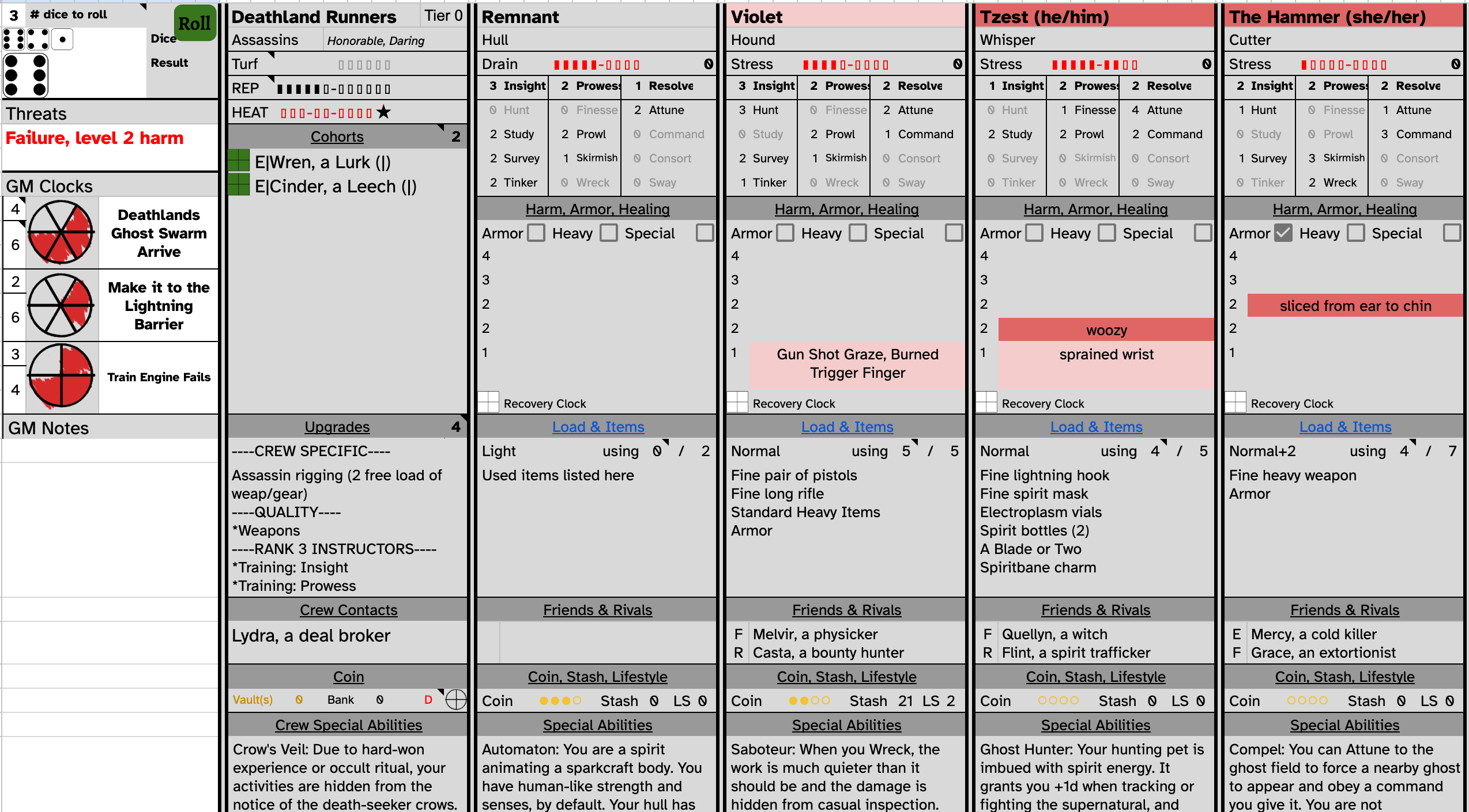 Screenshot 2 for ScoreRunner for Blades in the Dark