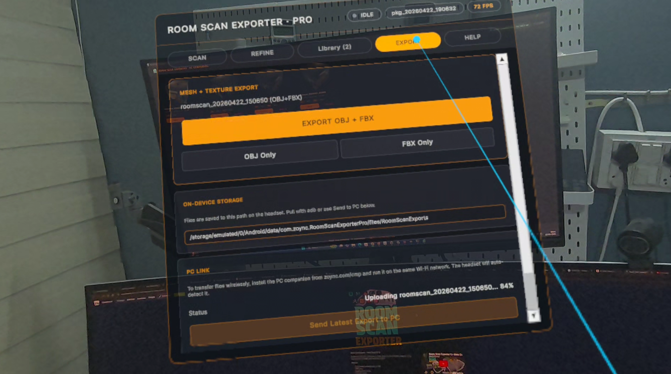 Screenshot 3 for Room Scan Exporter for Meta Quest 3 & 3S