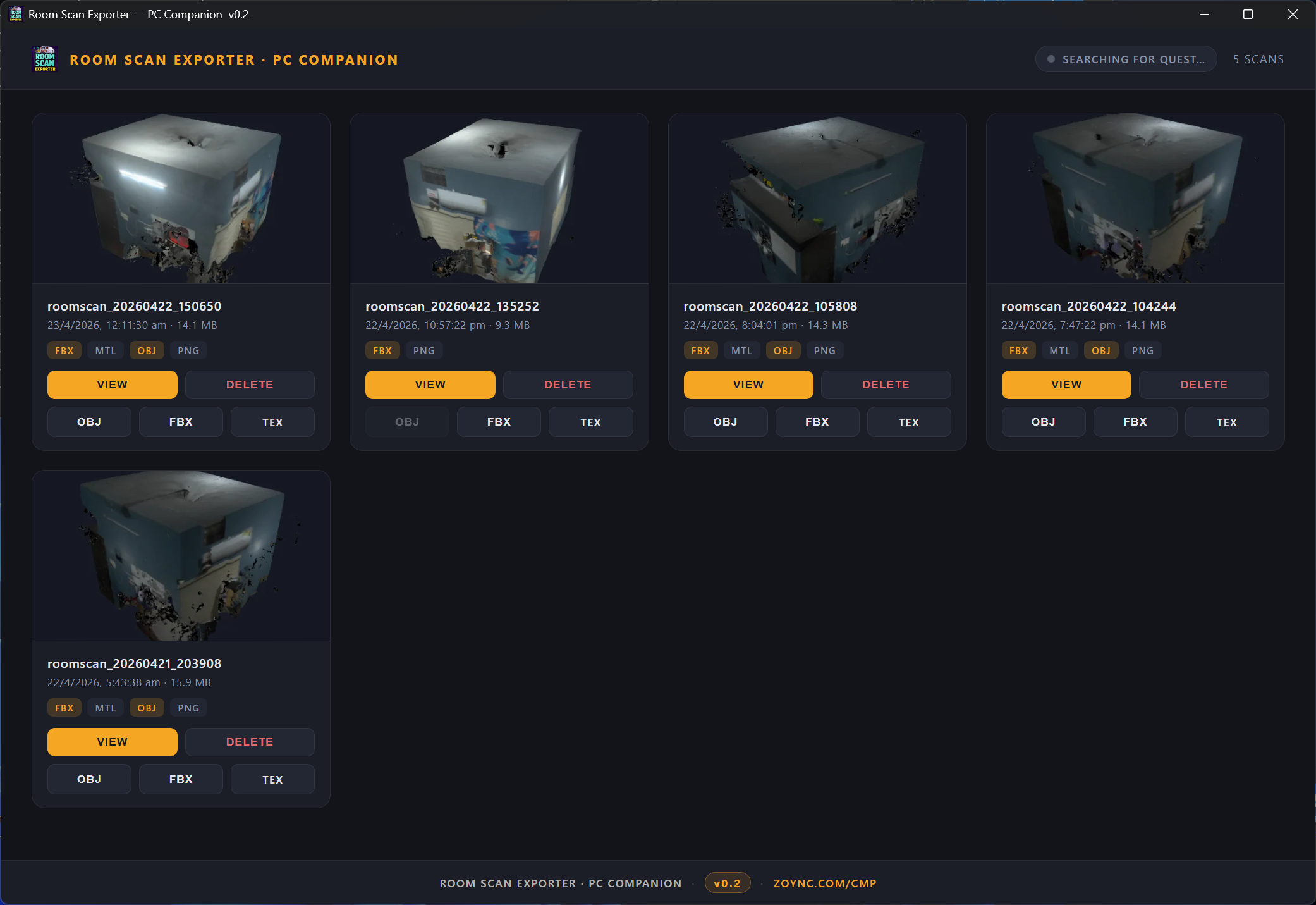 Screenshot 4 for Room Scan Exporter for Meta Quest 3 & 3S